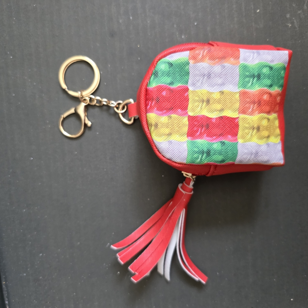 Colorful Checkered Keychain Pouch